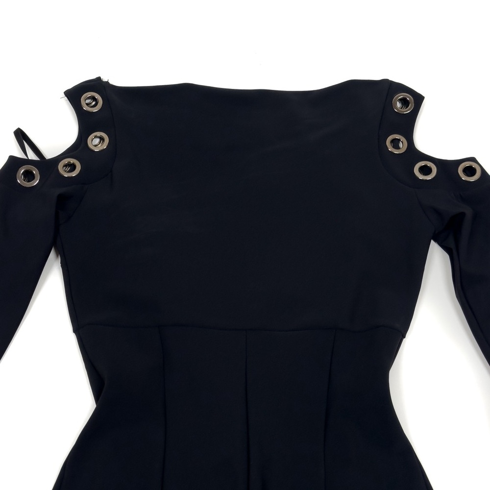 Chiara Bona La Petite Robe Maya Off The Shoulder Jumpsuit Size 40/US 4 Black NWD - Picture 3 of 14
